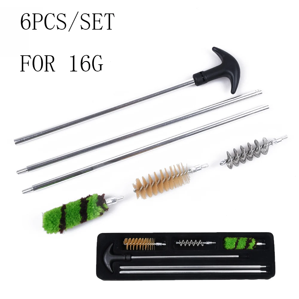 

Алюминиевый тактический пистолет Чистящие кисти инструменты, 6 шт./компл., для охотничьего ружья калибра 16 GA, набор чистящие кисти инструмен...