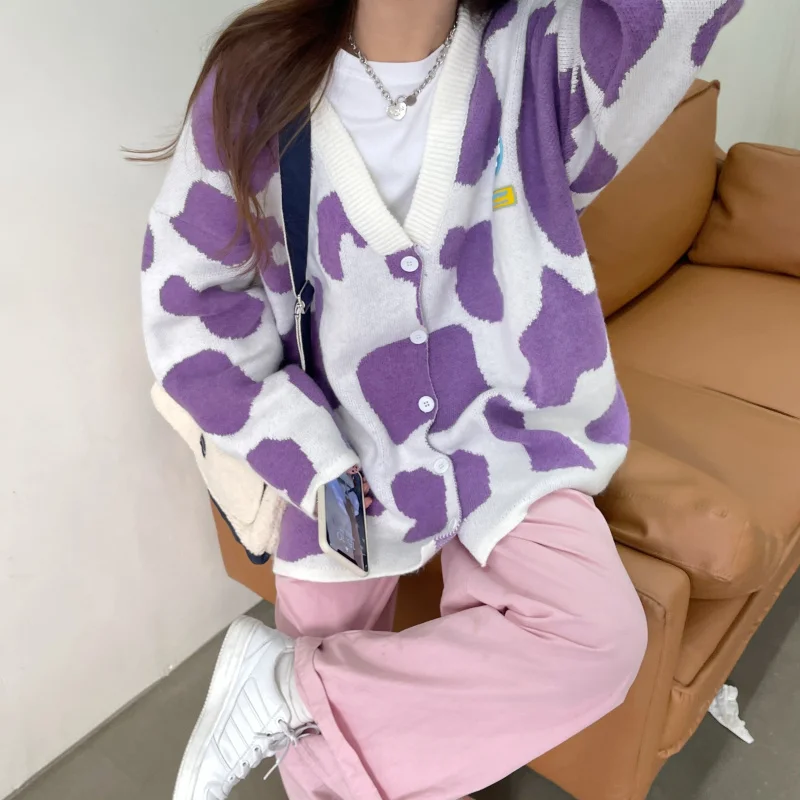 

Cardigan For Women Autumn Coat Y2k Dropshipping Tops Korean Fashion Oversize Clothing Streetwear Buttons Knitting Long Sleeve