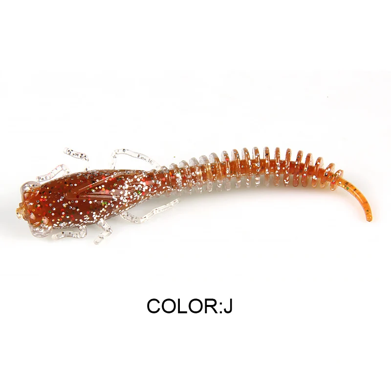 J BEARKING Larva 75 мм 2,84 г 8 шт. искусственная Мягкая наживка рыболовный червь силиконовый бас Щука Гольян Swimbait Jigging пластиковые приманки - Цвет: J