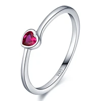 hot sale 925 sterling silver red heart rings making jewelry gift party engagement