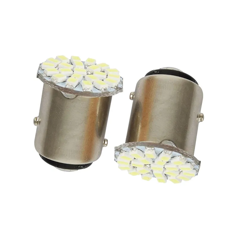 

2 шт 12V 1157 BAY15D белые универсальные отражатели высокой Мощность низкое потребление чрезвычайно долгим сроком эксплуатации 22 SMD светодиодный ...