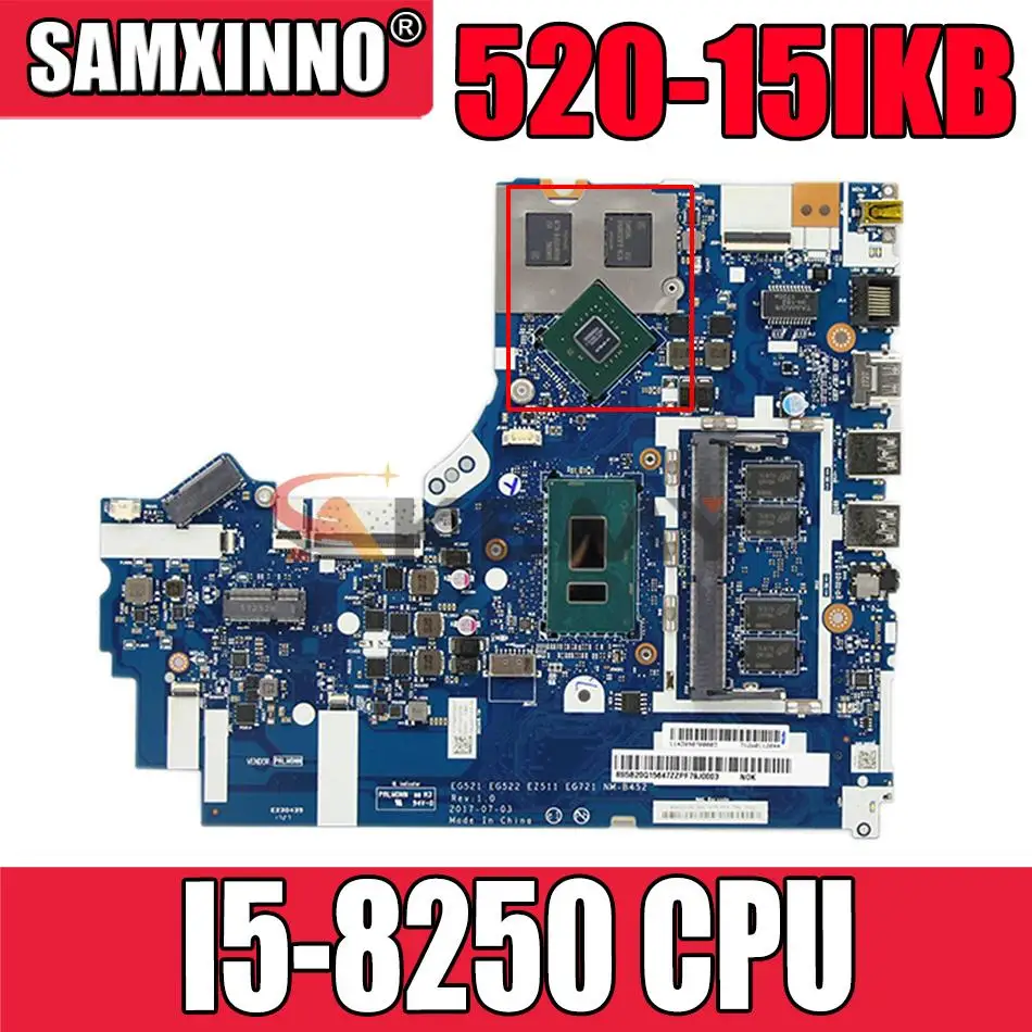 

Original laptop Lenovo ideapad 520-15IKB Motherboard mainboard NM-B452 CPU I5-8250 FRU 5B20Q15573