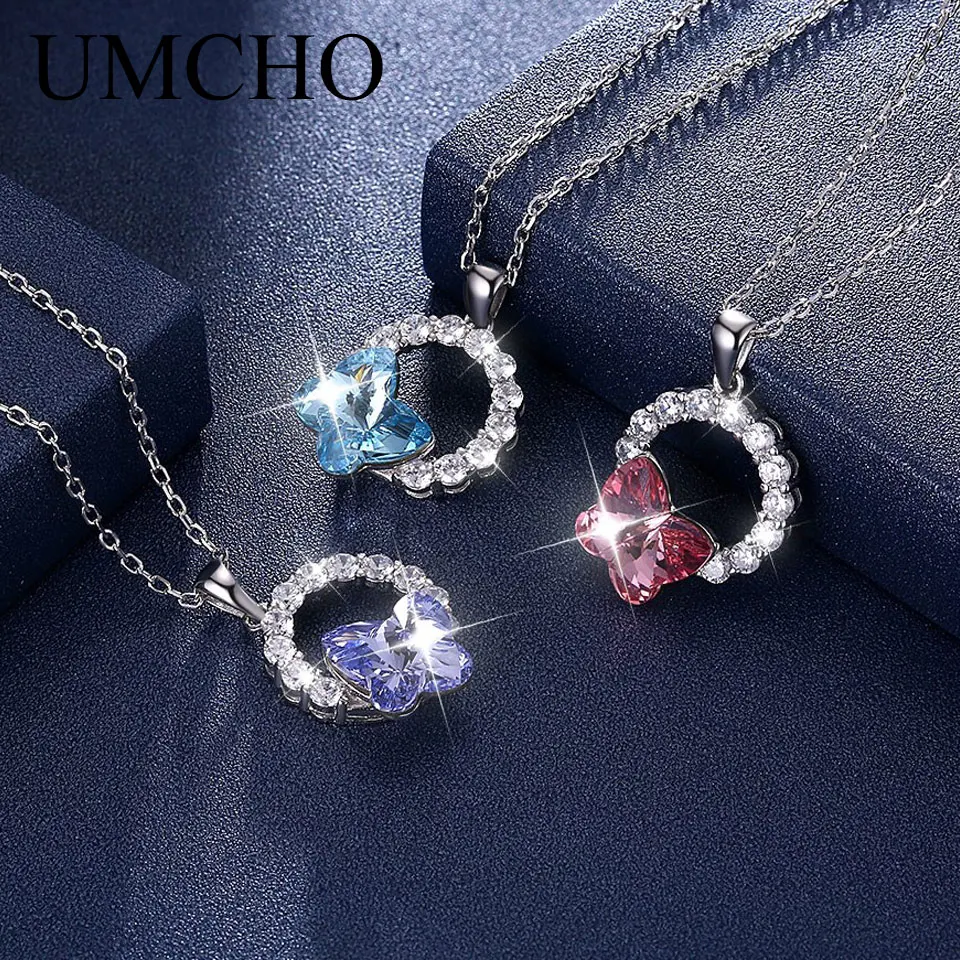 Женская цепочка из серебра 925 пробы с кулоном в виде бабочки|Ожерелья| |