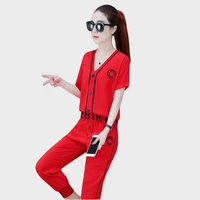stylish clothes lady clothes set trending products summer sporting suit female high quality cotton linen tracksuit 2 piece set