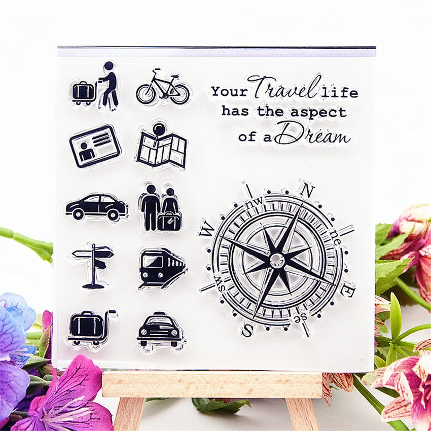 Горячая Распродажа прозрачные штампы с морским компасом/Силиконовые пломбы