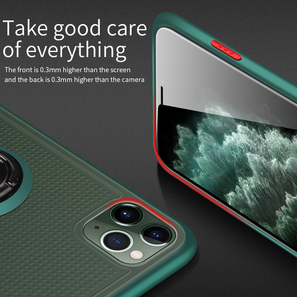 Ударопрочный чехол OTAO с магнитным кольцом-держателем для iphone XS MAX XR X 8 7 6 6S Plus