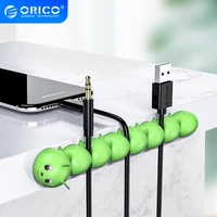 orico 7 clips cable organizer for mobile phone cable earphone usb charging cable winder management mouse wire holder silicon