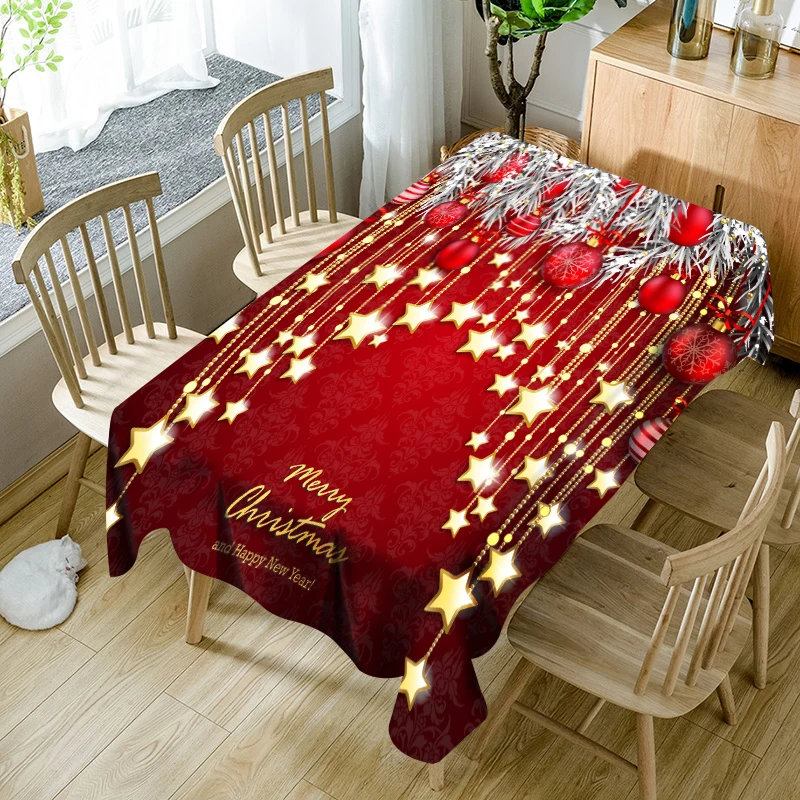 Скатерть для стола и юбки водонепроницаемая ткань с рисунком снежинок