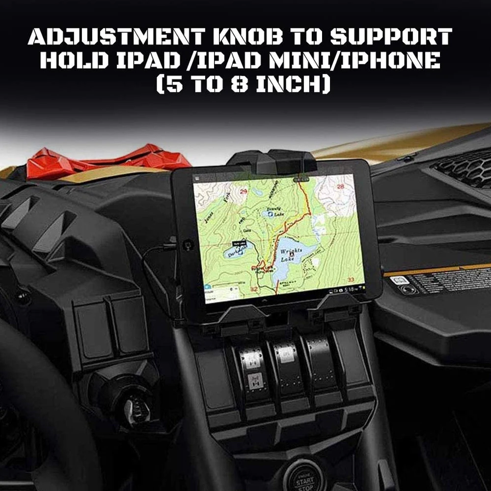 electronic device holder with integrated storage models smartphone navigation stand black 2017 2020 for can am maverick x3 free global shipping