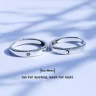 Новые парные кольца в форме Солнца и Луны, Простые открытые кольца стандартного размера для мужчин и женщин, свадебные ювелирные изделия для помолвки
