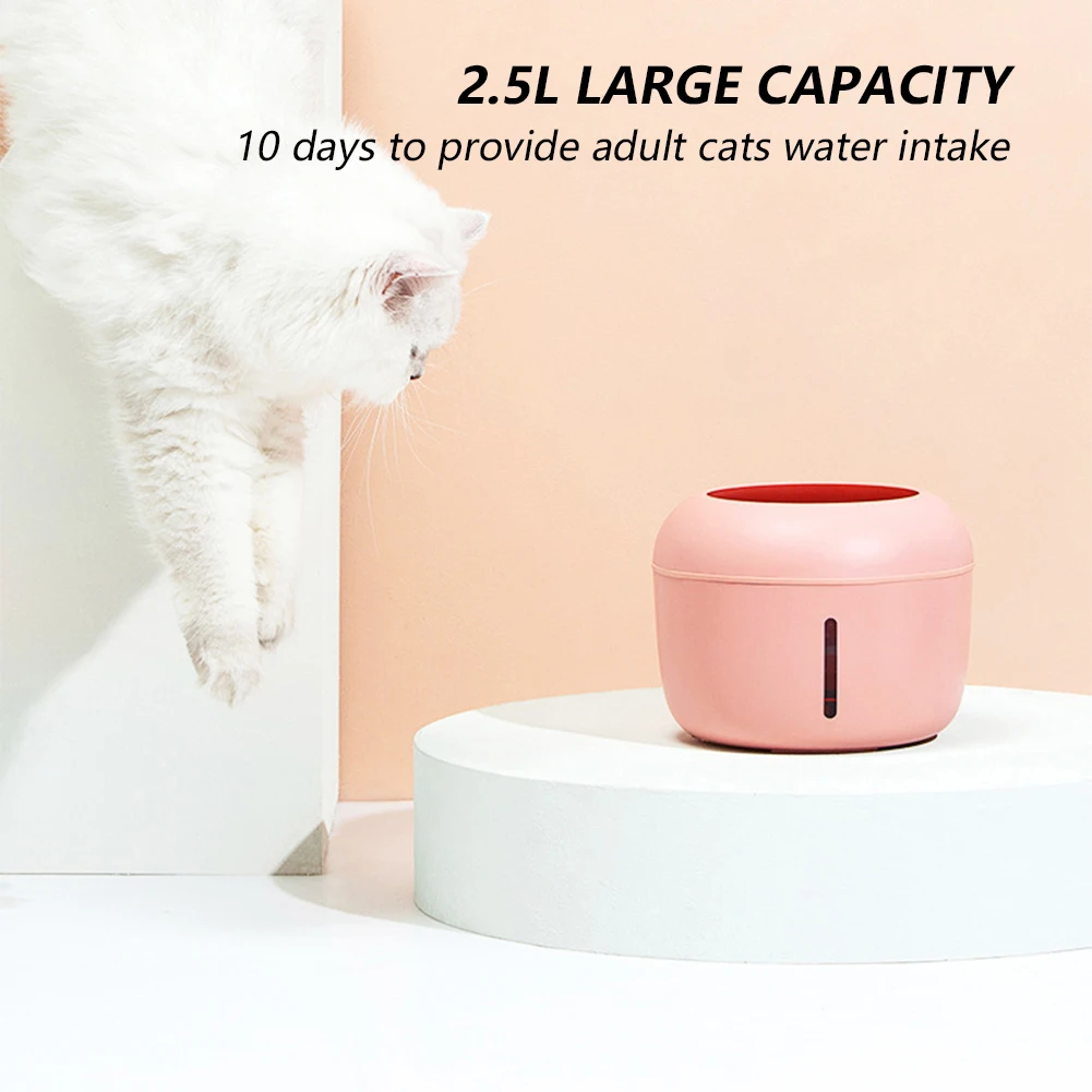 

Pets Cat Fountain Drinking Fountain 2.5L Automatic Drinker Filter Water Bowl Pet Dog Electric Usb Dispenser Supplies