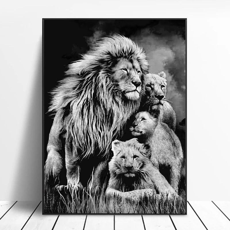 Картина на холсте с изображением семьи короля льва настенное искусство постеры