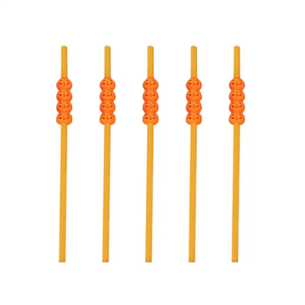 

Halloween Plastic Straws Pumpkin Straws Halloween Plastic Straw Pumpkin Straw (5/pack, 6 Packs Per Set for Sale)