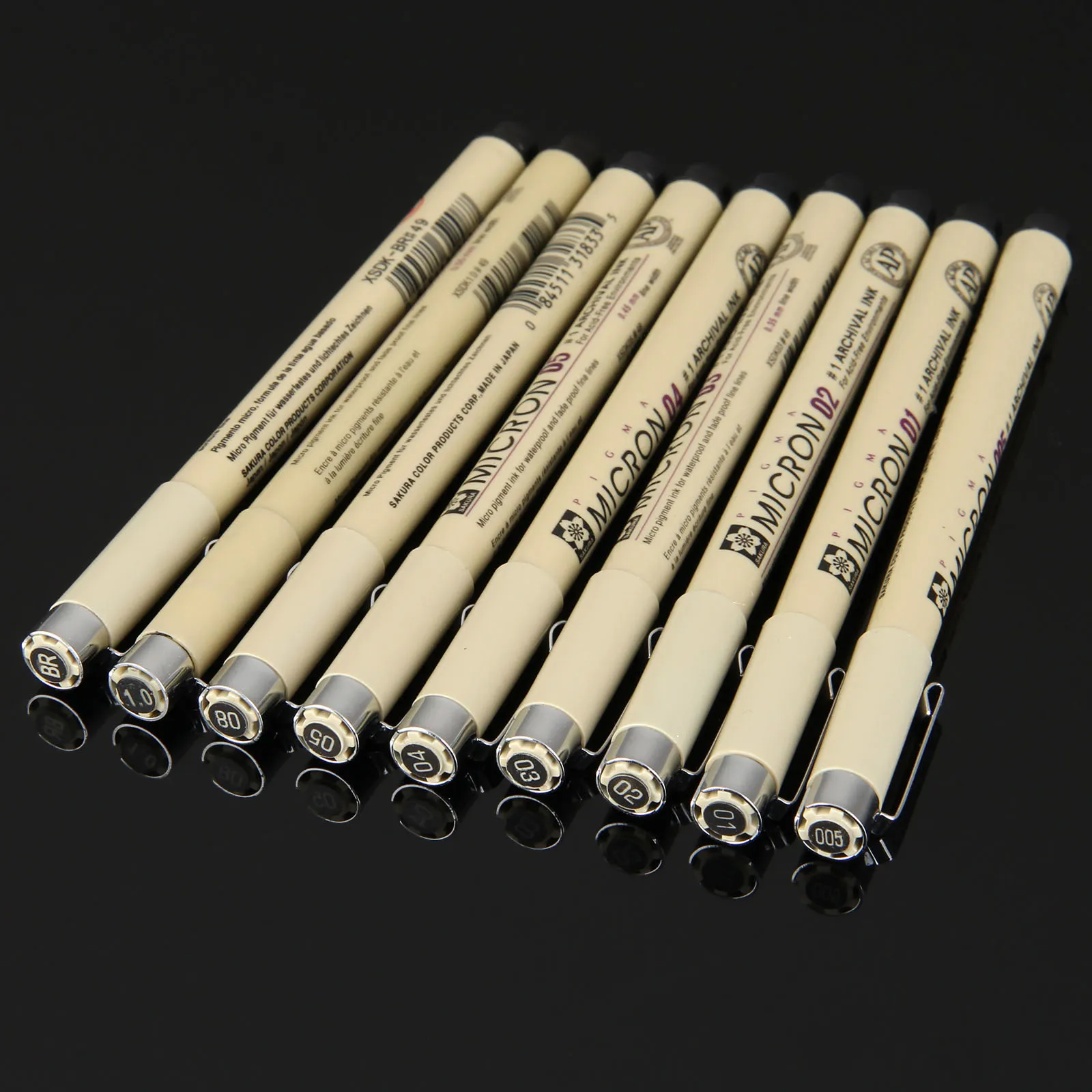 

9PCS/set Black Ink Fine Line Pen Fine Tip Inking Pens For Drawing Archival Ink Pen Fineliner Sketching Pens for Drafting Writing