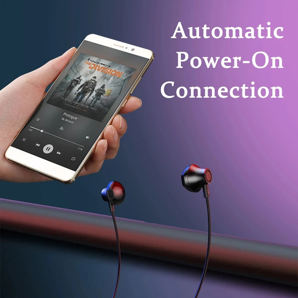 Беспроводные наушники Bluetooth 5 0 магнитная Шейная стереогарнитура Спортивная