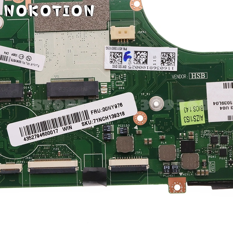 nokotion for lenovo yoga 260 laptop motherboard aizs3 la c582p 00ny976 mainboard sr2ey i5 6200u cpu 8gb ram free global shipping