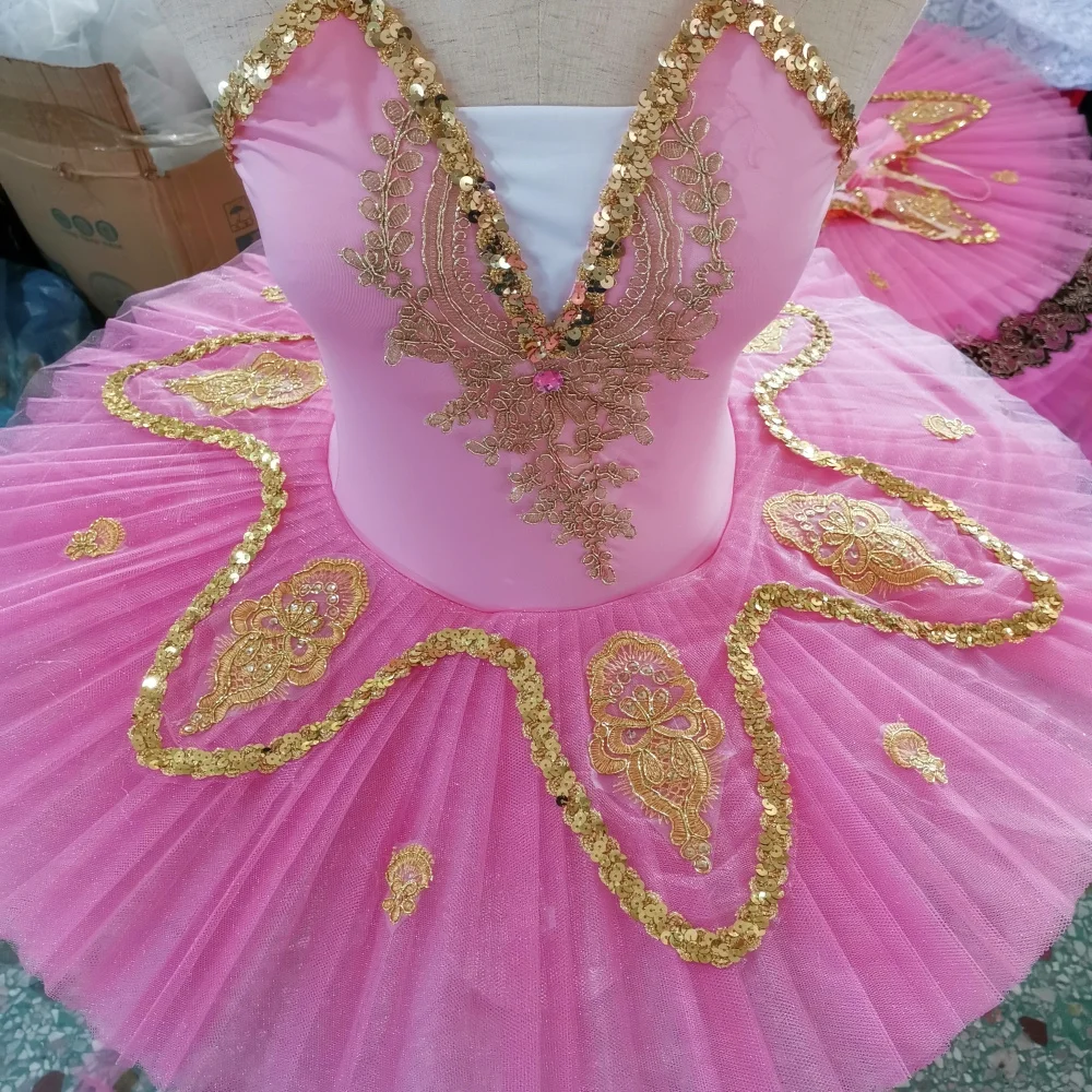 

Pink Ballet Dress For Girls 2019 New Tutu Skirts Children Fluffy Fluorescent Belly Dance Clothing Dancer Performance Costumes
