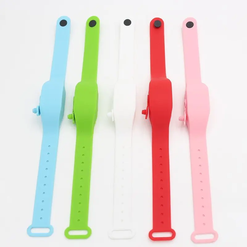 

New arrival 1PC Wristband Hand Sanitizer Dispensing Silicone Wearable Dispenser Pumps Disinfectant Wrist Band With Bottle