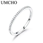 UMCHO AAA кубический циркон кольца настоящее чистое серебро 925 пробы кольца для женщин Свадьба годовщина подарок хорошее ювелирное изделие