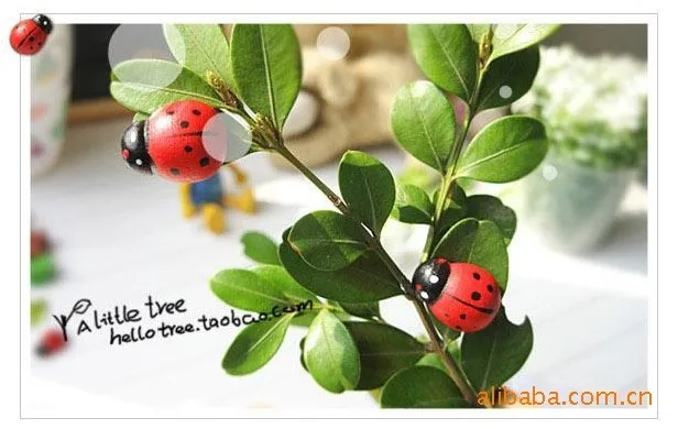 19*14 мм 20 шт магнит на холодильник деревянная Божья коровка Наклейка стену для