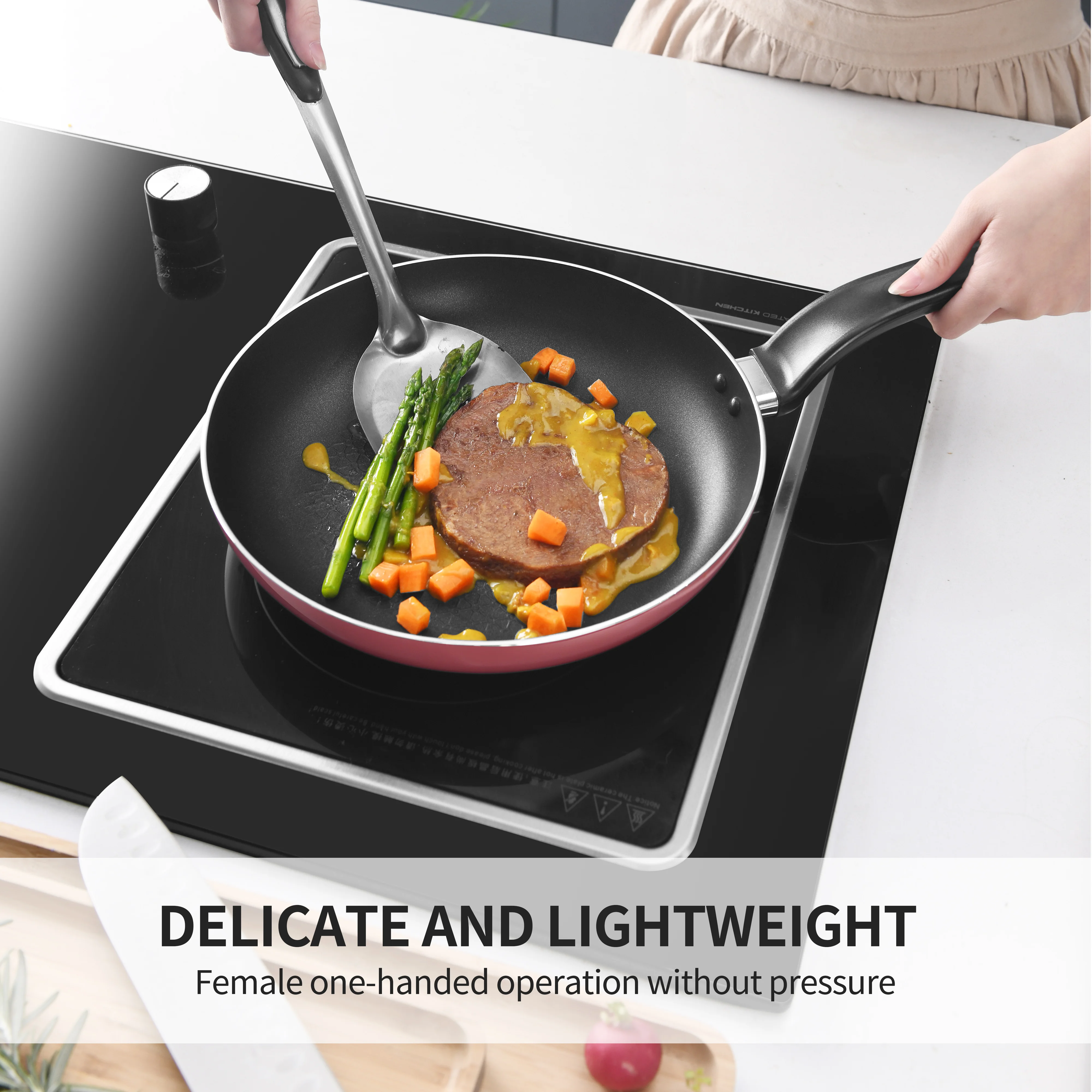 

COOKER KING Nonstick Frying Pan, Skillet Crepe Pan, Omelet Pan, Egg Pan Suitable For All Stoves Induction Non Toxic 26 cm