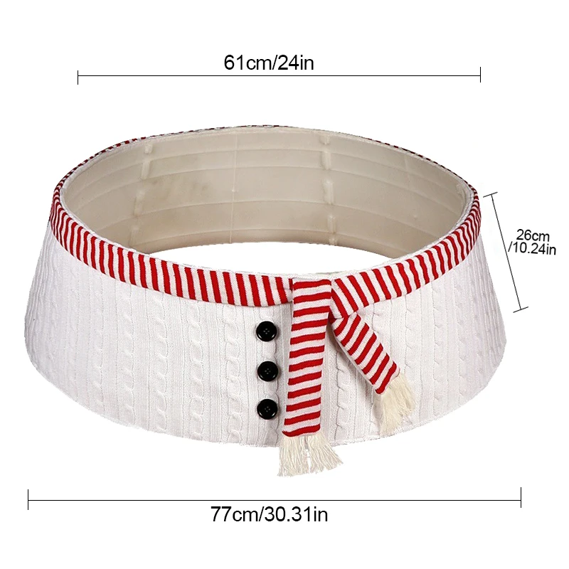 

Christmas Tree Skirt Snowman Knitted Base Christmas Tree Collar Base Cover Xmas Party Home Decoration
