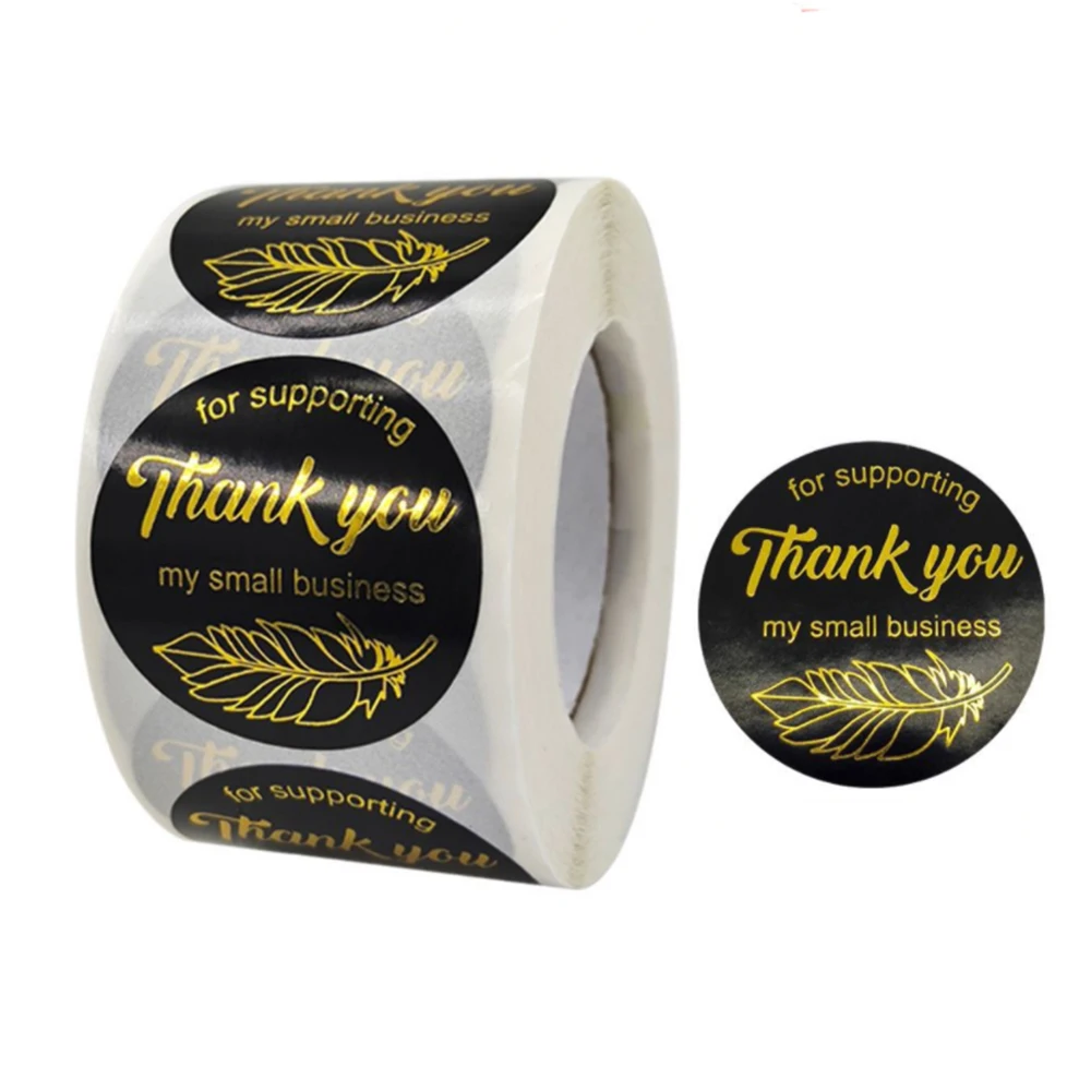 

Thank you For Supporting My Small Business Decor Stickers With Black White Background Stickers Thank You Stickers With Gold Foil