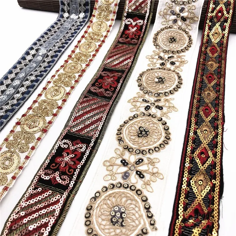 Кружевная отделка с блестками 1 ярд вышитая лента для шитья аппликация