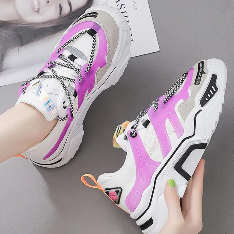 Женские кроссовки на массивной платформе модная спортивная обувь танкетке