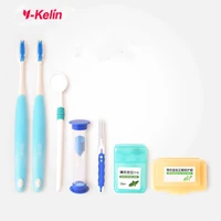 y kelin orthodontic care kit orthdontic teeth whitening toothbrush interdental brush dental floss mouth mirror