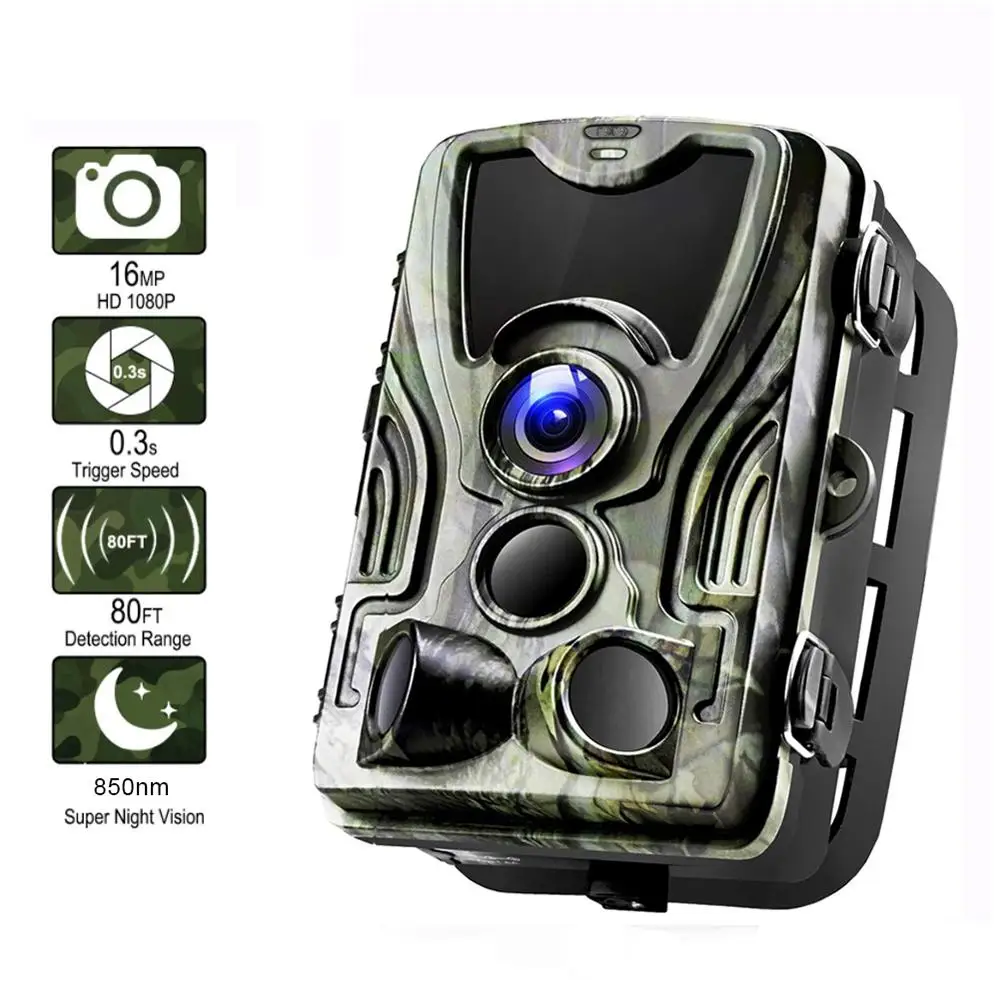 

Фотоловушка HC-801A 1080P 0,3 s, HD камера для дикой природы, ночное видение, цифровая активация движения, наружный триггер для разведки, 12 МП