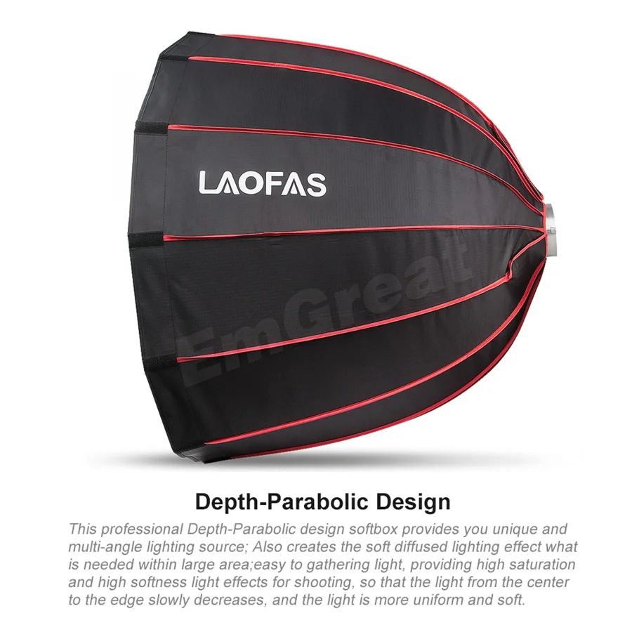 Pergear LAOFAS параболический софтбокс быстрая установка с сотовой сеткой флеш