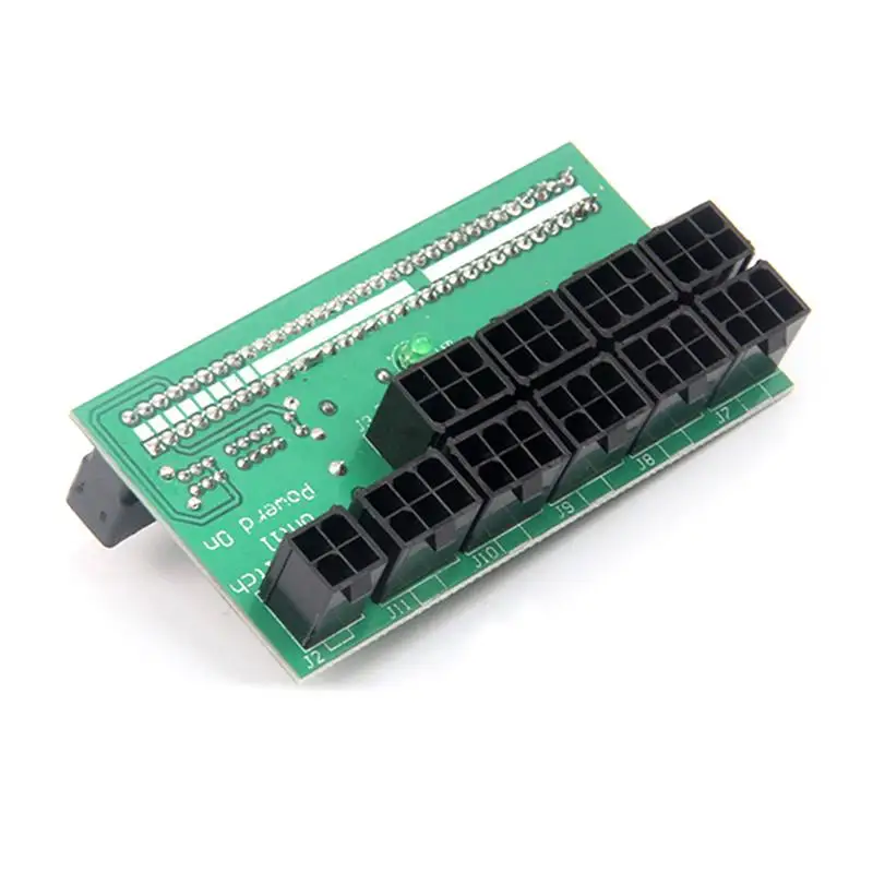 

12V GPU / PSU Breakout Board Ethereum ETH ZEC Mining Server Power Supply Adapter Card 18AWG PCI-E 9 x 6Pin + 1 x 4Pin Interface