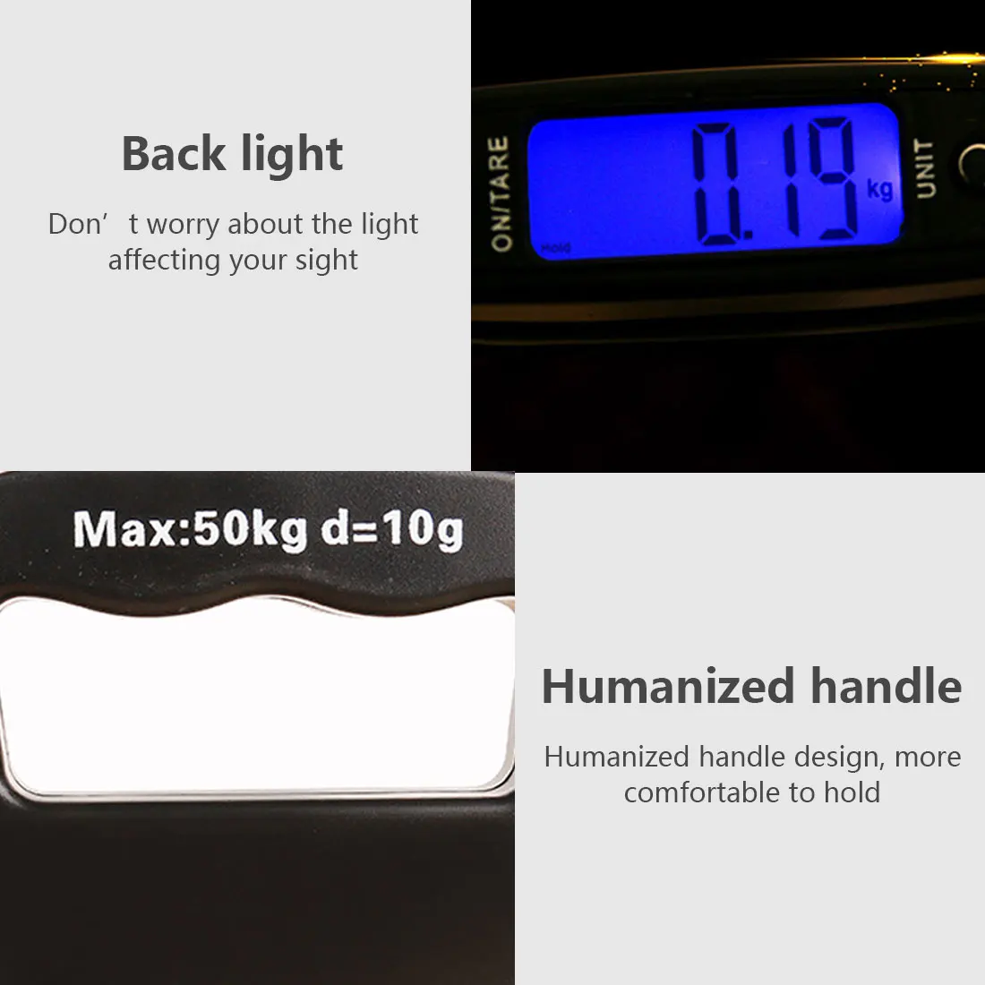 

Electronic Scales 50Kg *10g Digital Hand Held Fish Hook Hanging Weigh Scale Portable t Luggage Balance LED Display