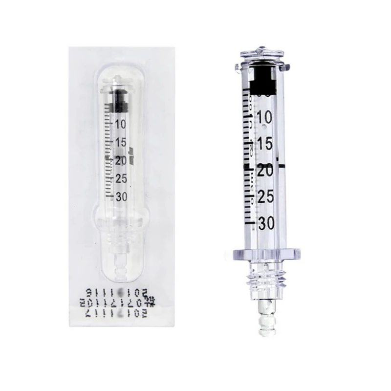 1pcs 0.3ml syringe Гиалуроновый шприц гиалуроновая игла ампульная головка для гиалуроновой ручки Гиалуроновый пистолет высокого давления удаление морщин водная игла - Цвет: 1pcs 0.3ml syringe