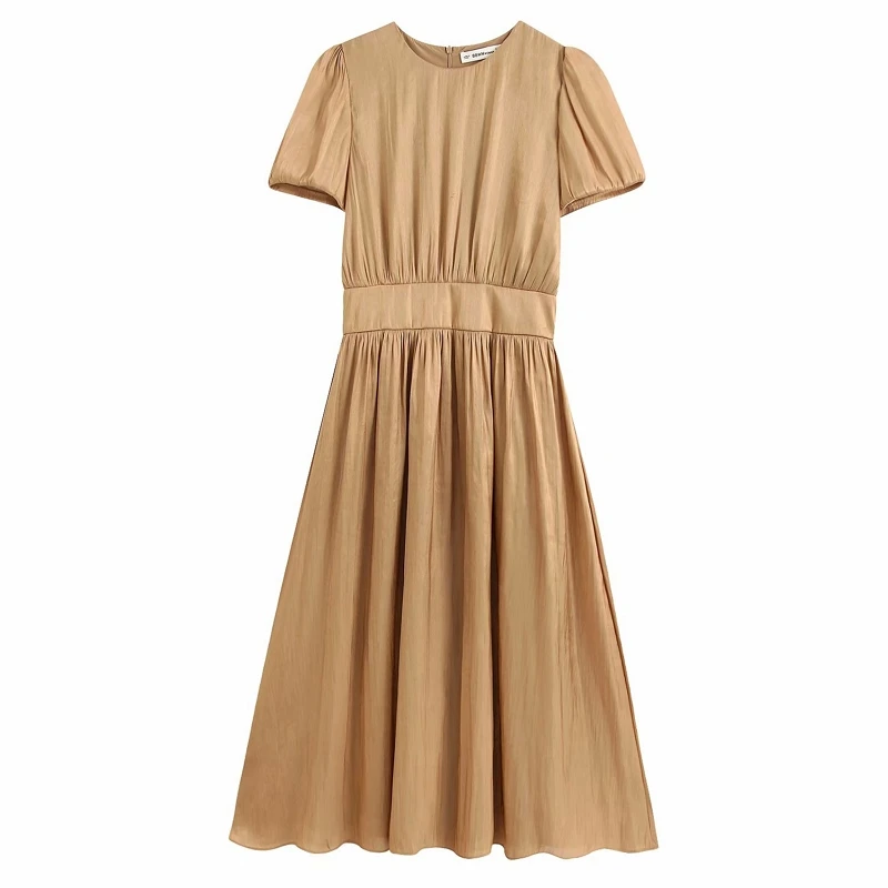 Женское элегантное однотонное повседневное облегающее платье средней длины с