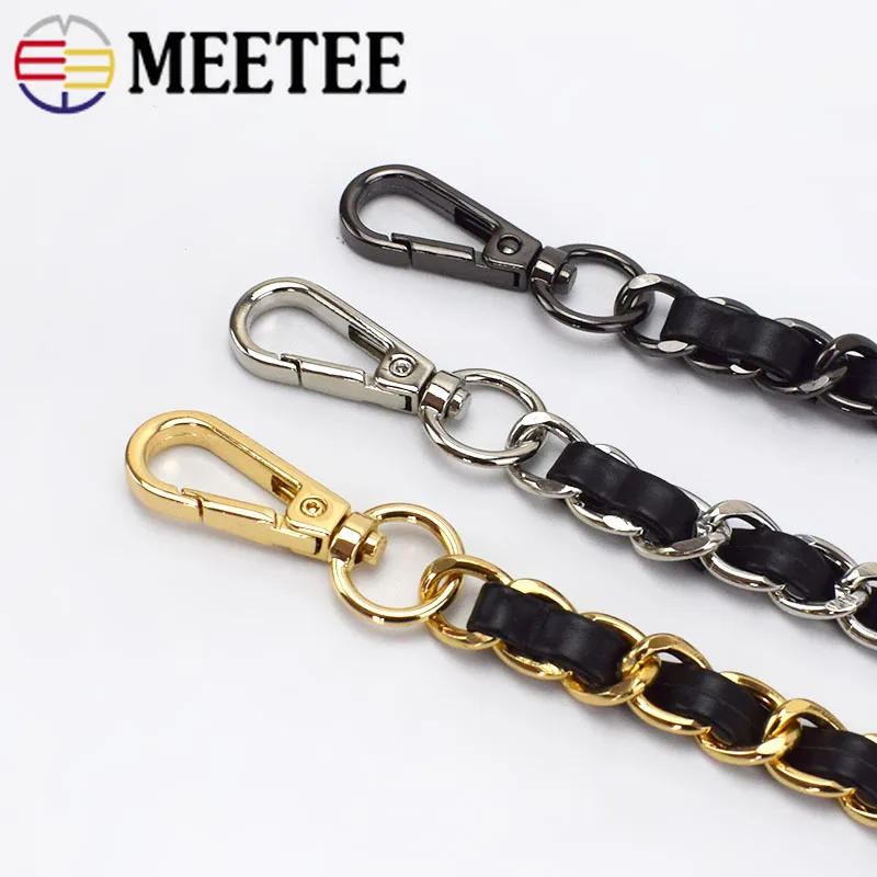 Meetee 1 шт. 120 см женская сумка из искусственной кожи с металлической цепочкой и