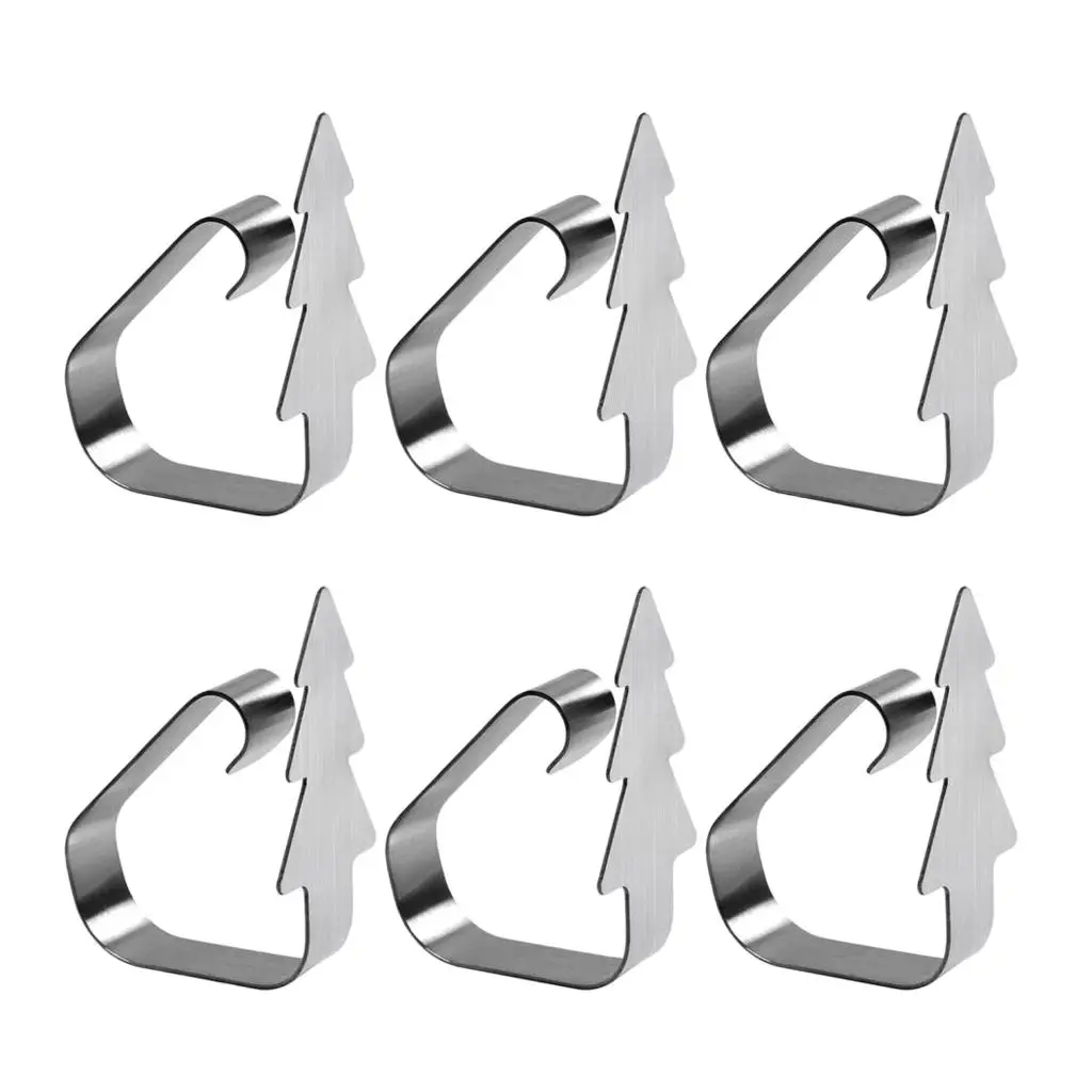 

Set Of 6 Tablecloth Clip For Tablecloth Fixed Stainless Steel Table-Spring Cloth For Restaurant Picnic Parties