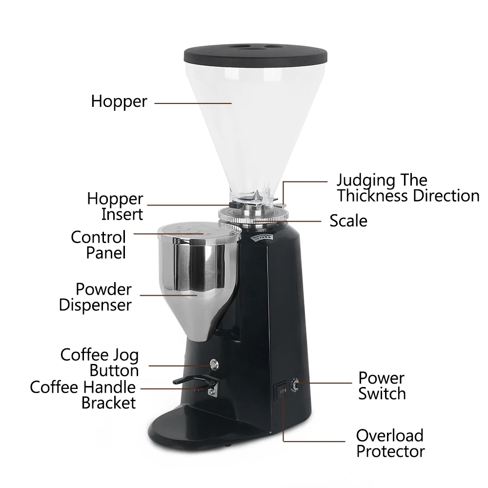 ITOP Electric Quantitative Coffee Bean Grinder 64mm Flat Blade Used For Italian And Hand-made Commercial Milling Machine | Бытовая