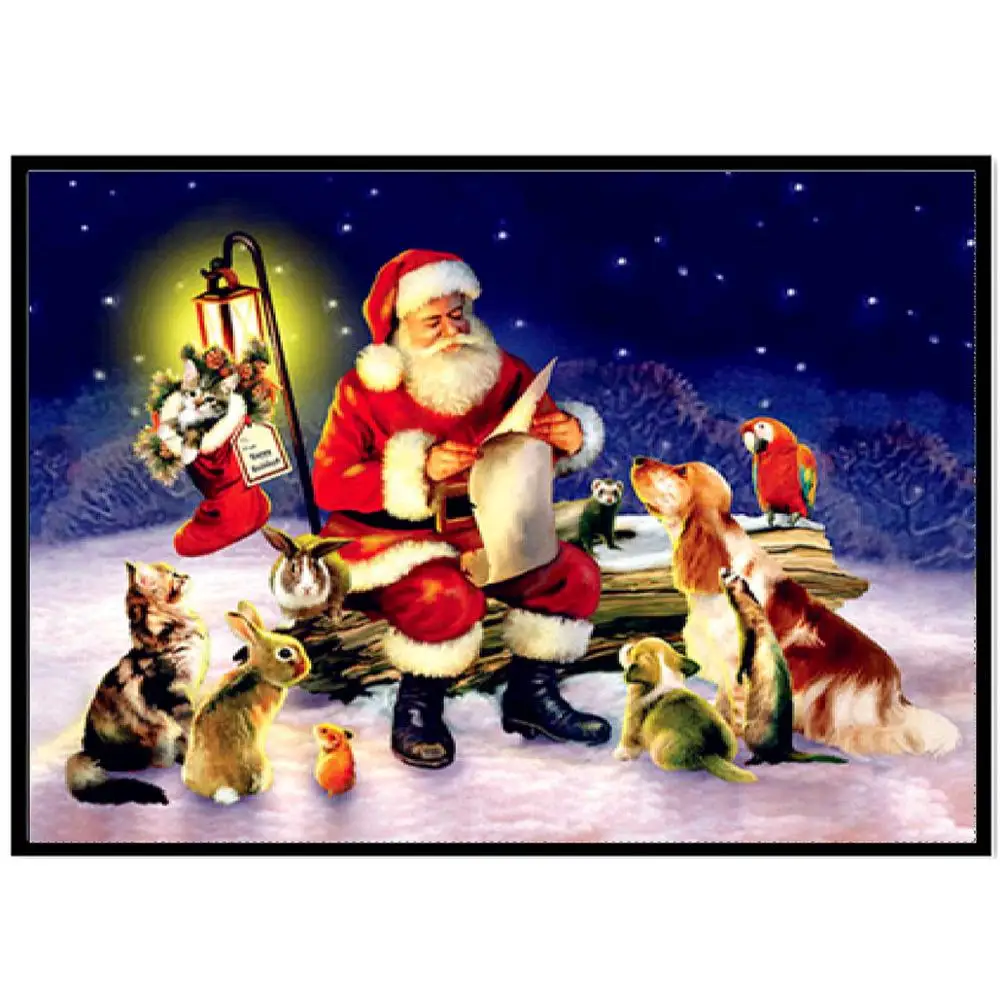 

Алмазная 5D картина ручной работы «сделай сам», Полный алмаз, Санта-Клаус, Круглый Алмаз, алмазная вышивка, мозаика, украшение для дома, рождественский подарок