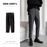 mens trousers korean style 2021 straight leg casual the office a formal occasions the new listing fashion trend