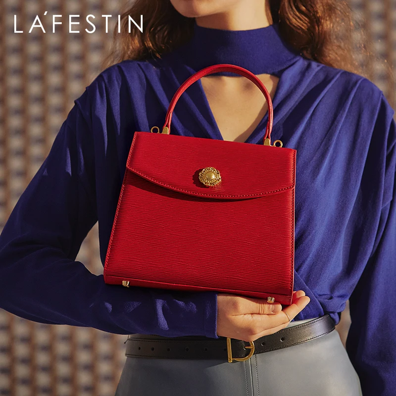 

LA FESTIN Designer Original 2022 Trendy New All-match Shoulder Messenger Handbag Fashion Retro Simple Top Handle Bag Female Tide