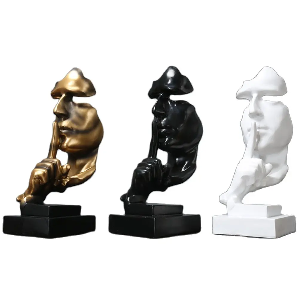 

Creative Thinker Statues Decoration Nordic Gold Sculptures Ornaments Resin Miniature Figurines Modern Desk Office Accessories