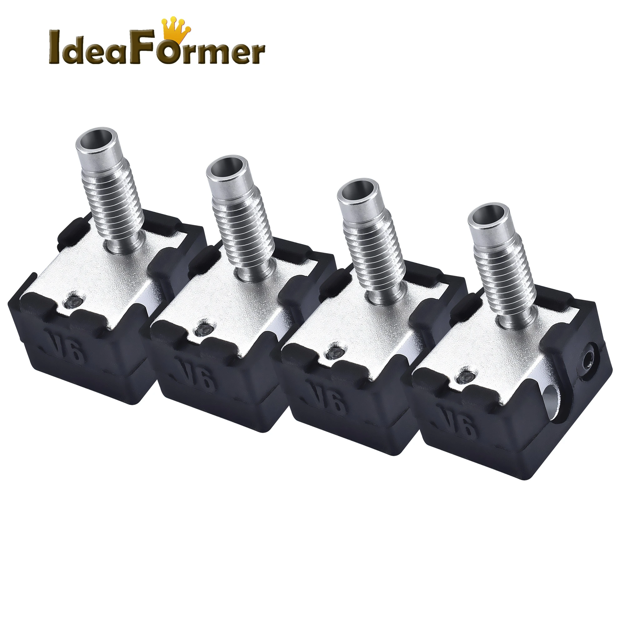 

3D Printer Heating Parts V6 Throat Bult-in PTFE tube +V6 Heating block +V6 0.4/1.75mm Brass Nozzle+V6 Black Silicone sleeve Kit.