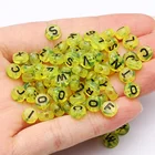 4*7 мм) бусины типа жемчужины, перламутровый цвет жёлтый буквы акриловые бусины Алфавит круглые плоские наборные бусины для самостоятельного изготовления ювелирных изделий браслет ожерелье УП