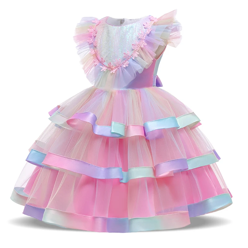 2022 красочное вечернее платье для девочек детские платья одежда принцессы на