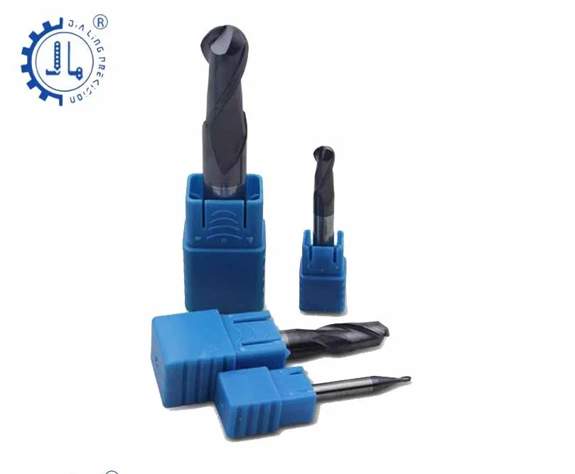 Концевые фрезы HRC55 твердосплавные с 2 зубьями и шариковым носом для фрезерования