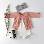 Вязаная одежда для маленьких девочек, белый комбинезонкардиган, цельнокроеная Милая одежда для маленьких девочек