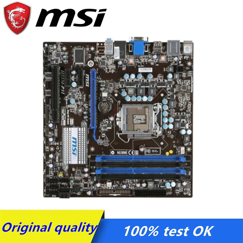 Для материнской платы MSI б/у Socket LGA 1156 H55 SATA2 DDR3 USB2.0 PCI E 2 0 десктопная материнская