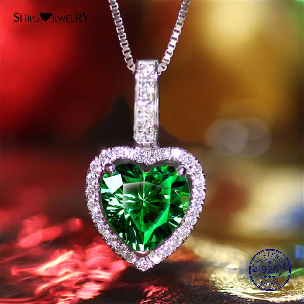 Женское ожерелье с подвеской в виде сердца из искусственного рубина ShiPei 100% 925 |